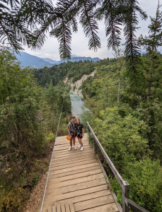 We did the longest zipline in Europe over a river near Lake Bled. Terrifying but unforgettable!